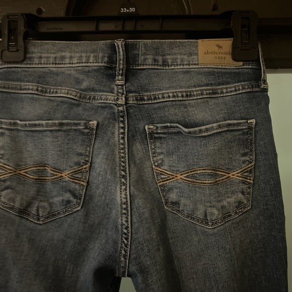 ABERCROMBIE KIDS Girl’s High Rise Distressed Straight Jeans Adjustable 13/14 - Picture 5 of 5